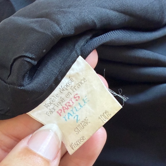 VINTAGE MADE IN FRANCE SANDRO Polka Dot Sleeveless Top - Black and White Size M - Picture 4 of 4